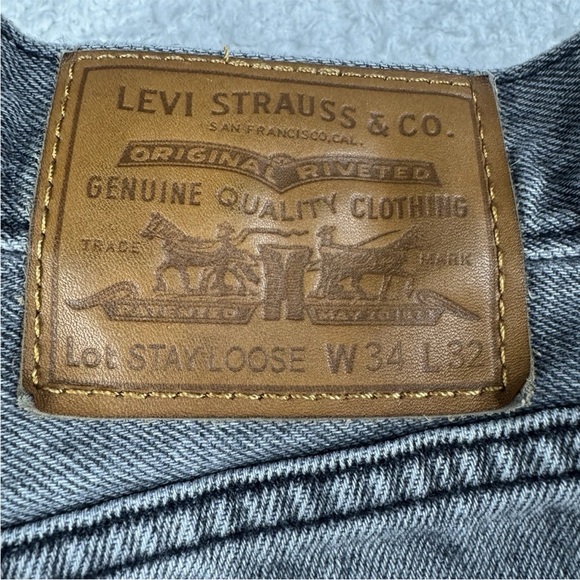 Levi’s Premium Lot Stay Loose Jeans Size 34x32 Fits 34x30 Gray Wash - Picture 3 of 10